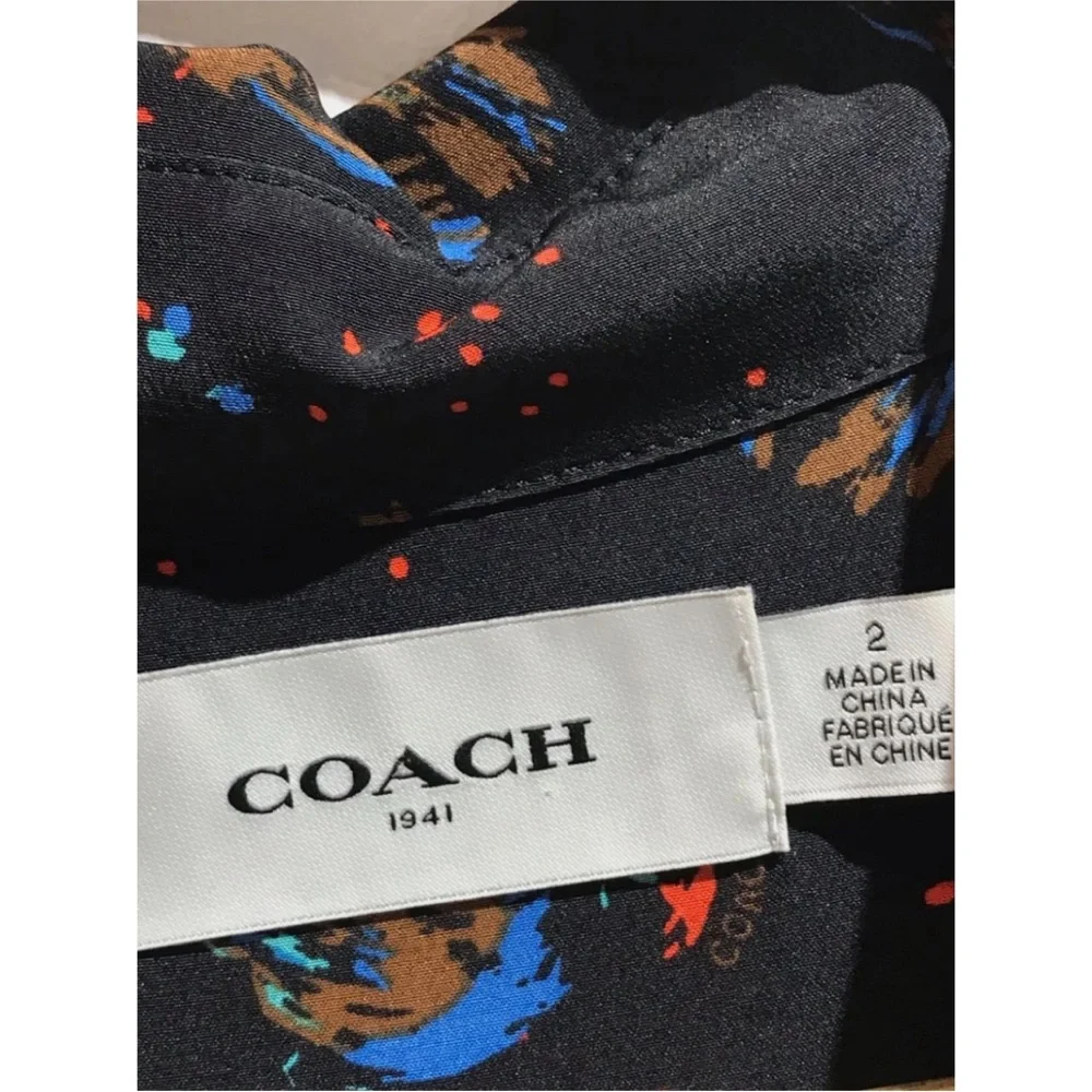 Coach Black Dress Silk Western Maxi - Picture 3 of 6